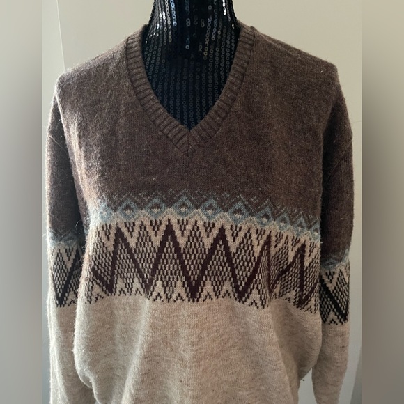 Vintage Henley For Tip Top Wool V -Neck Sweater Size L - Picture 2 of 11